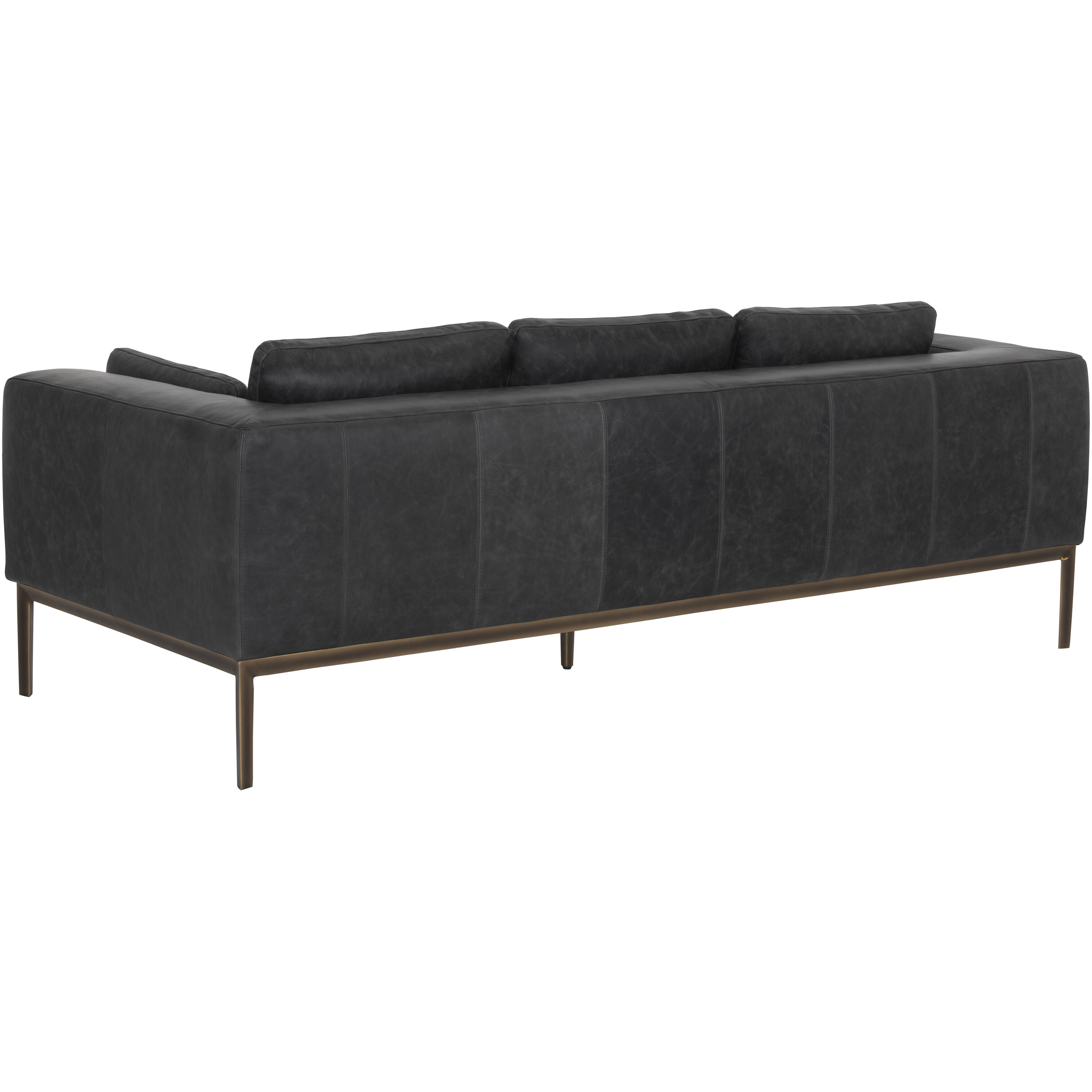 Burr Serbia Black Leather Sofa